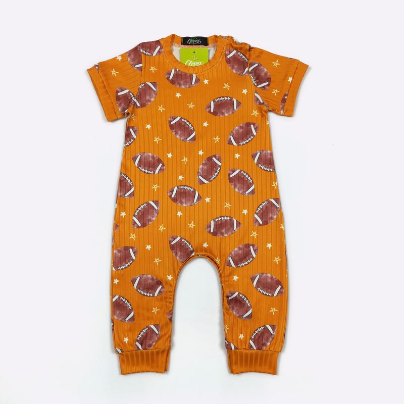 Football Boy Romper - Orange