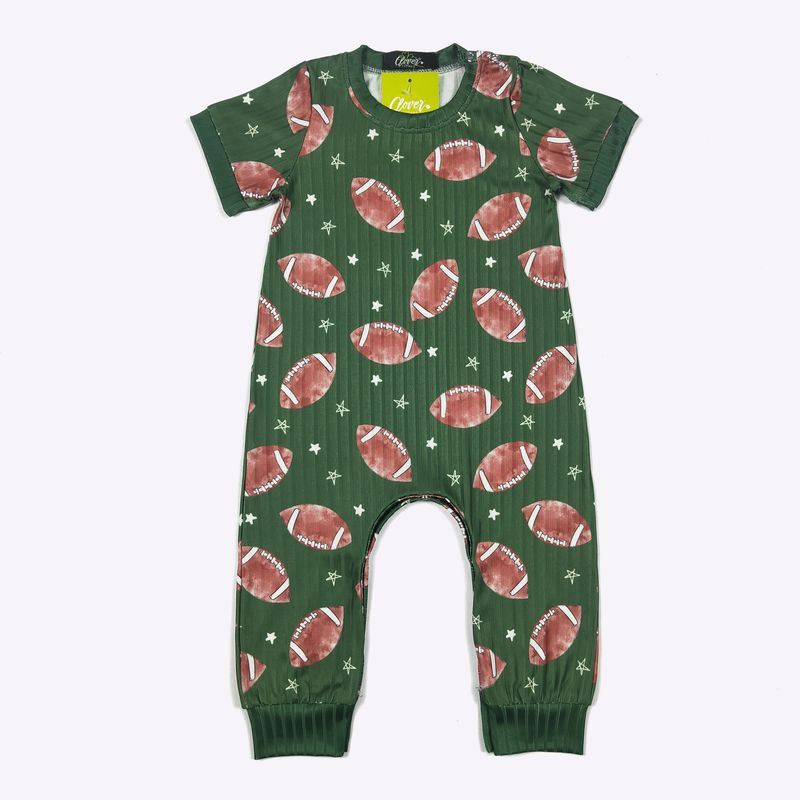 Football Boy Romper - Green