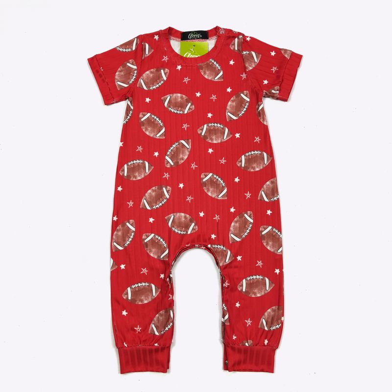 Football Boy Romper - Red