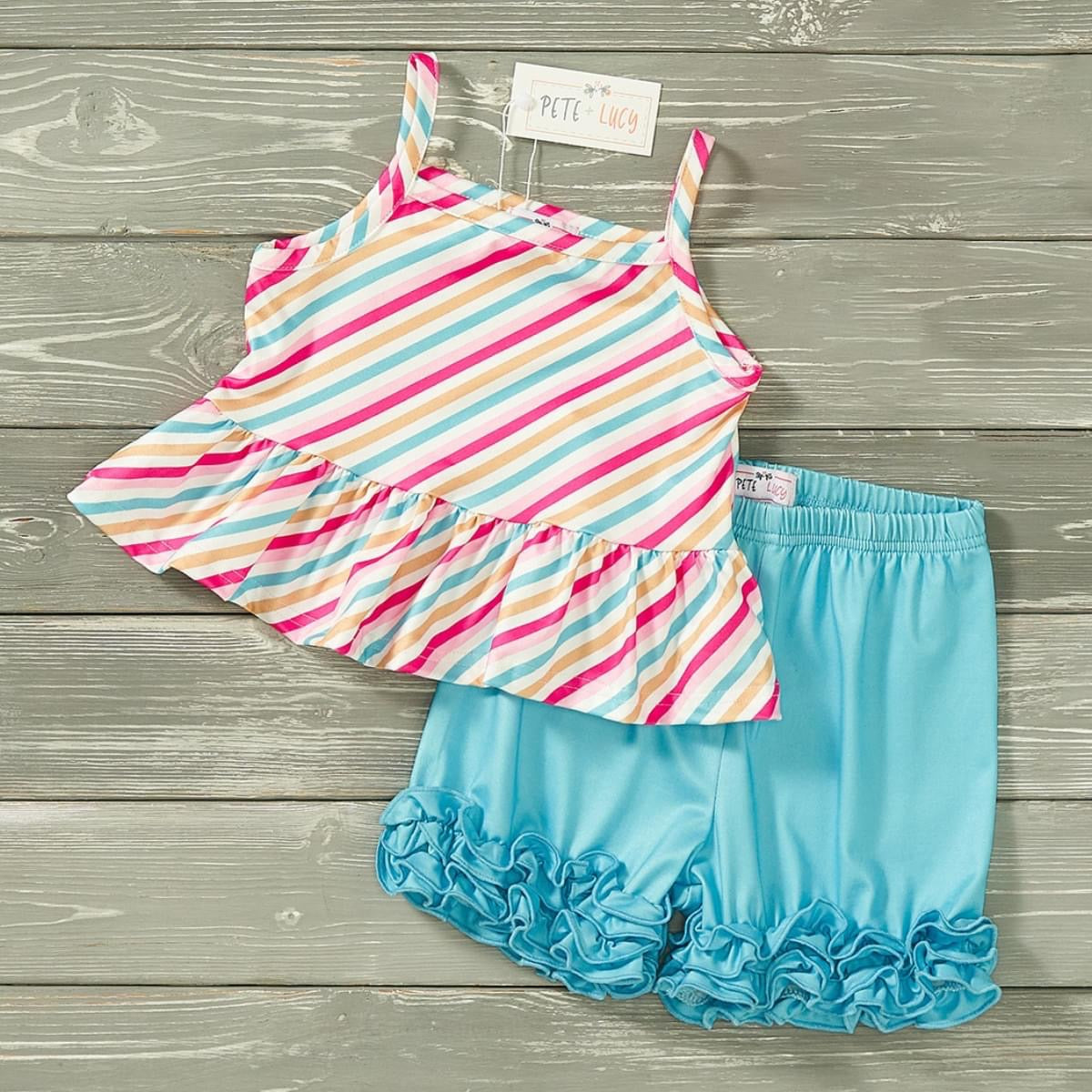 Summer Stripe Short Set