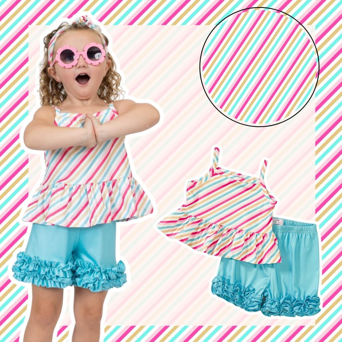 Summer Stripe Short Set