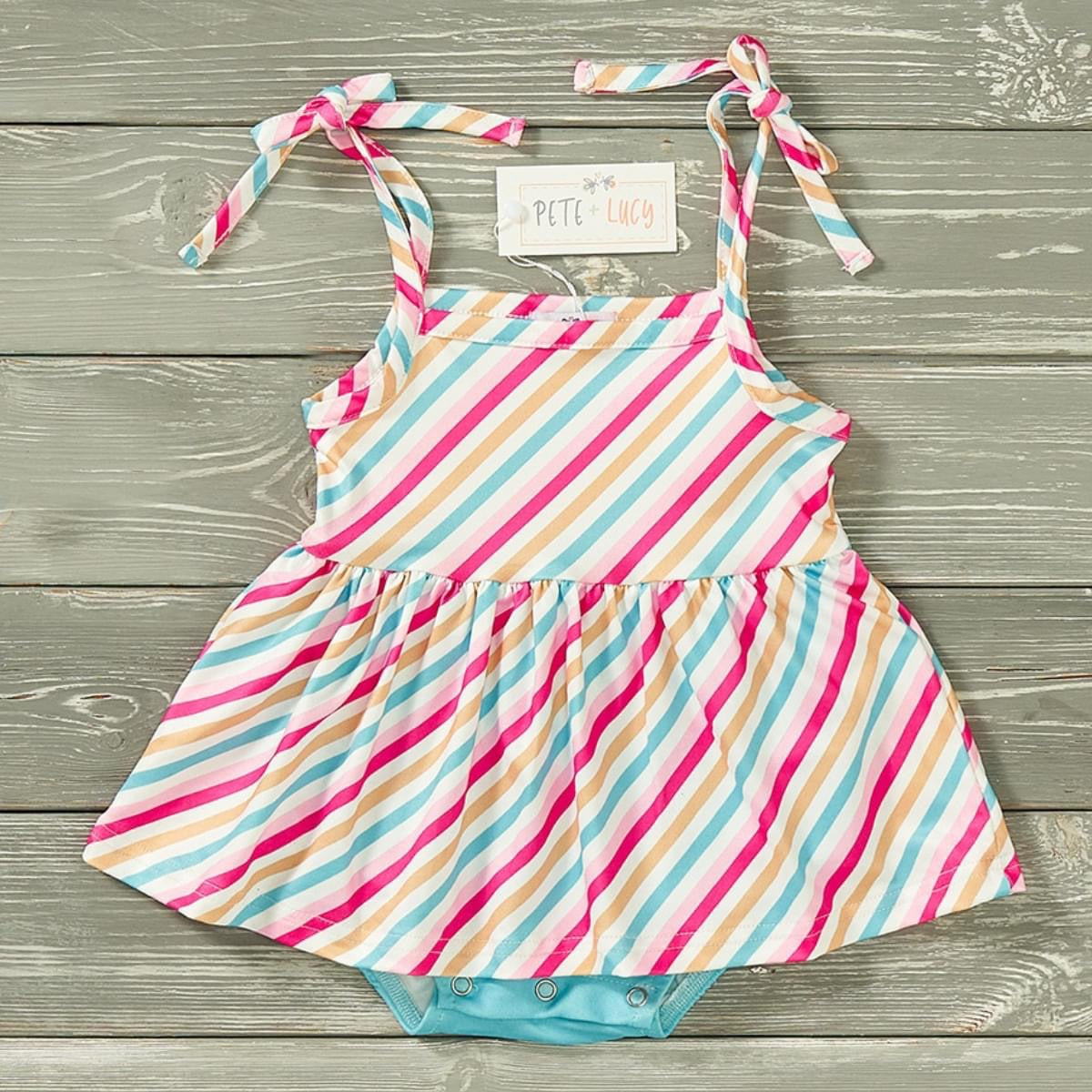 Summer Stripe Girls Infant Romper