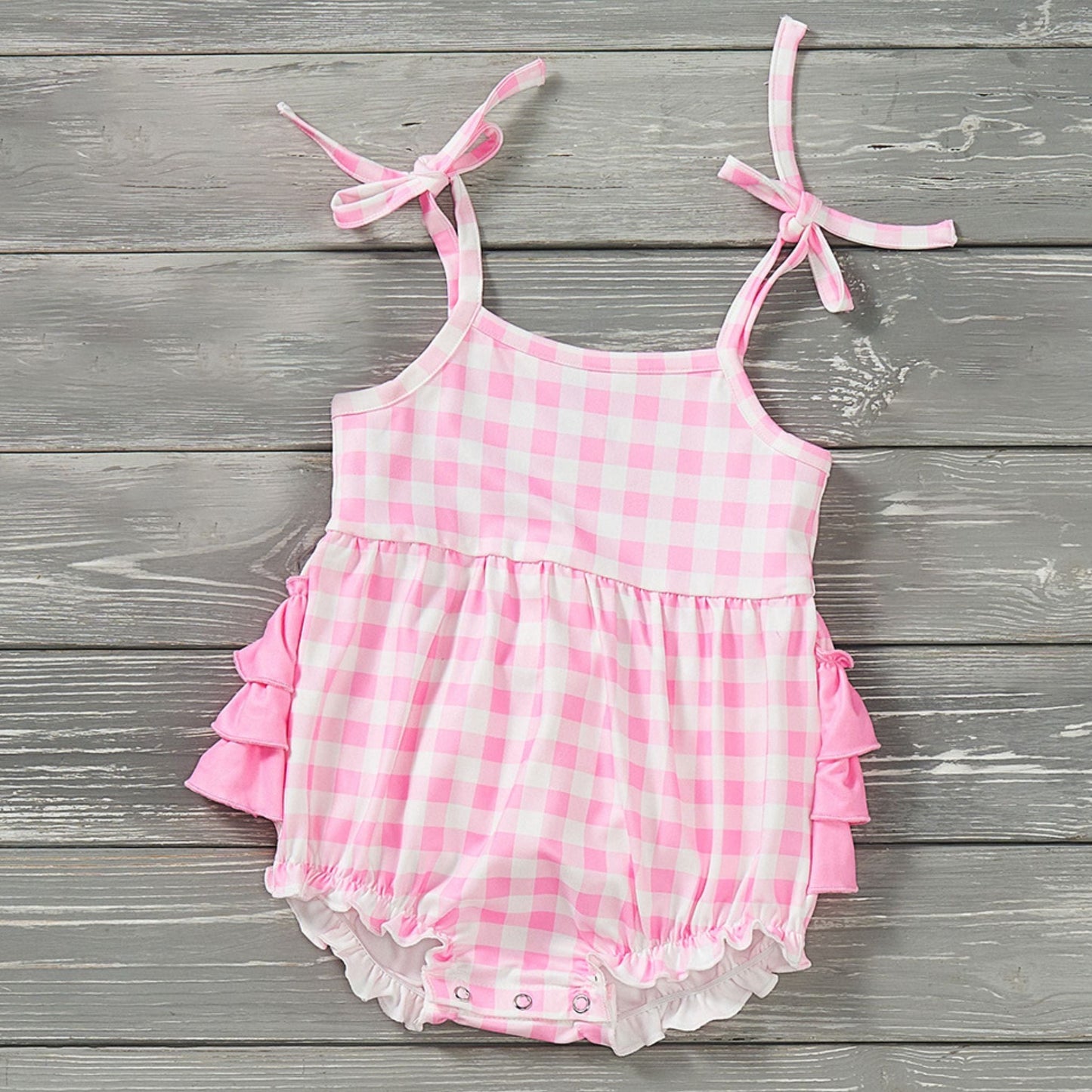 Miss Malibu Infant Romper (Gingham)