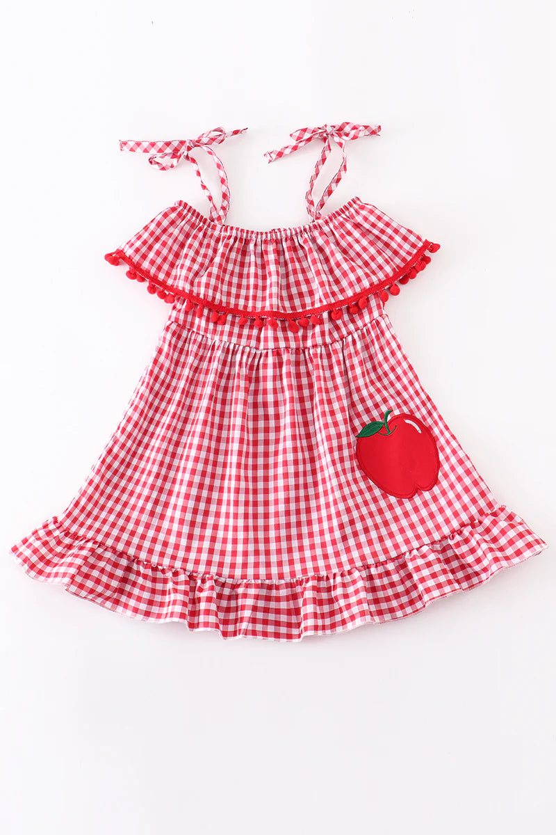 BACK TO SCHOOL APPLE RUFFLE DRESS