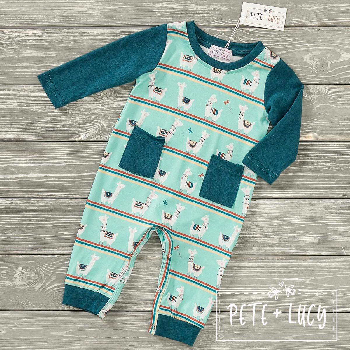 Sibling Release: Boys- Happy Llama - Boy's Infant Romper