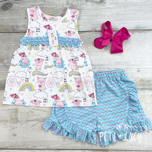 Piggy Party Shorts Set